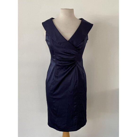 Evan-Picone Dark Navy Blue Dress Size 4P - Picture 1 of 5